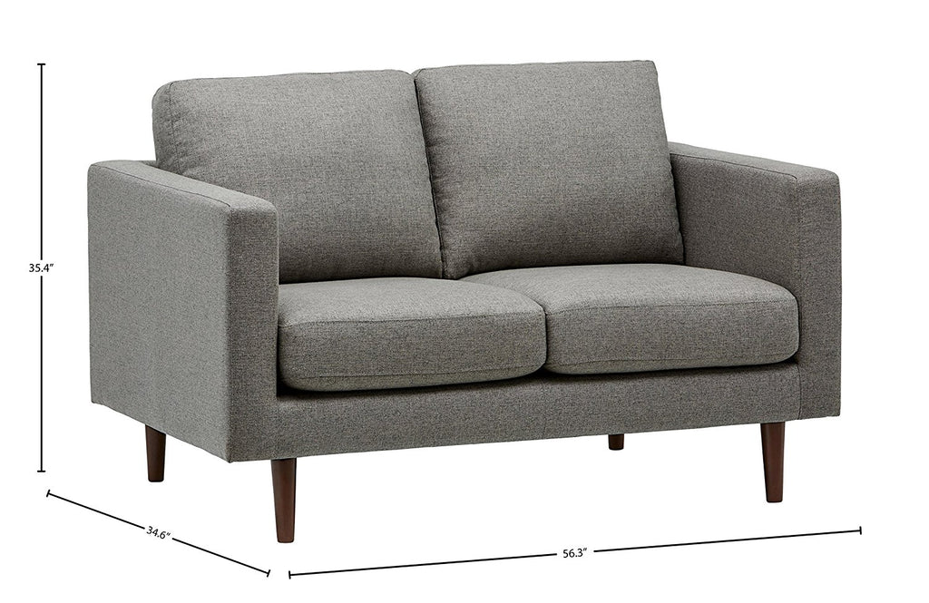 Rivet Revolve Modern Loveseat, 56" W, Grey Weave