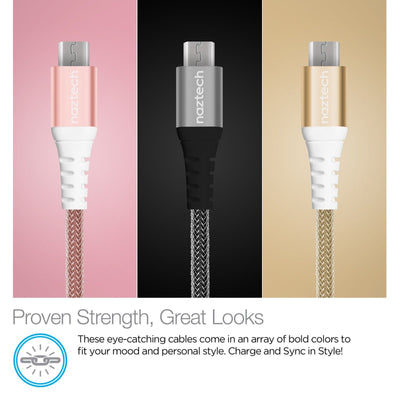 Naztech Micro USB Charge/Sync Braided Cable 4ft