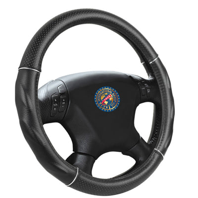 Steering Wheel Cover - BLACK & CHROME - KEYSL1006