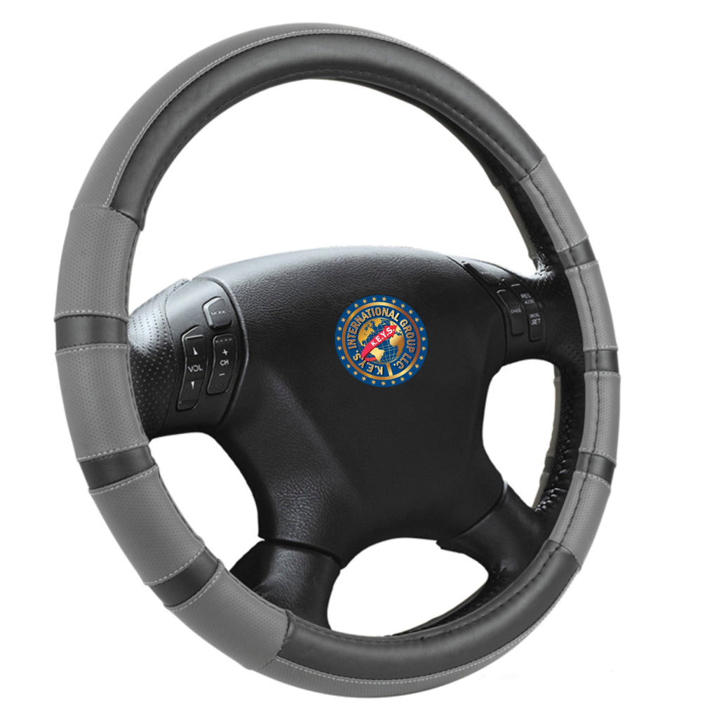 Steering Wheel Cover - BLACK & GREY - KEYSL1011