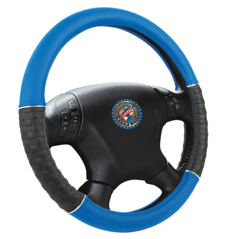 Steering Wheel Cover - BLUE & BLACK - KEYS1019
