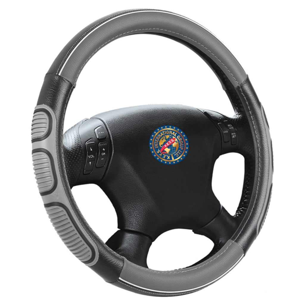 Steering Wheel Cover - GREY & BLACK - KEYSL1025