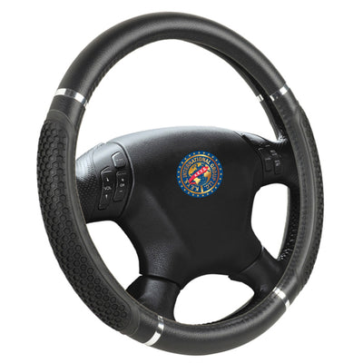 Steering Wheel Cover - BLACK & CHROME - KEYSL1026