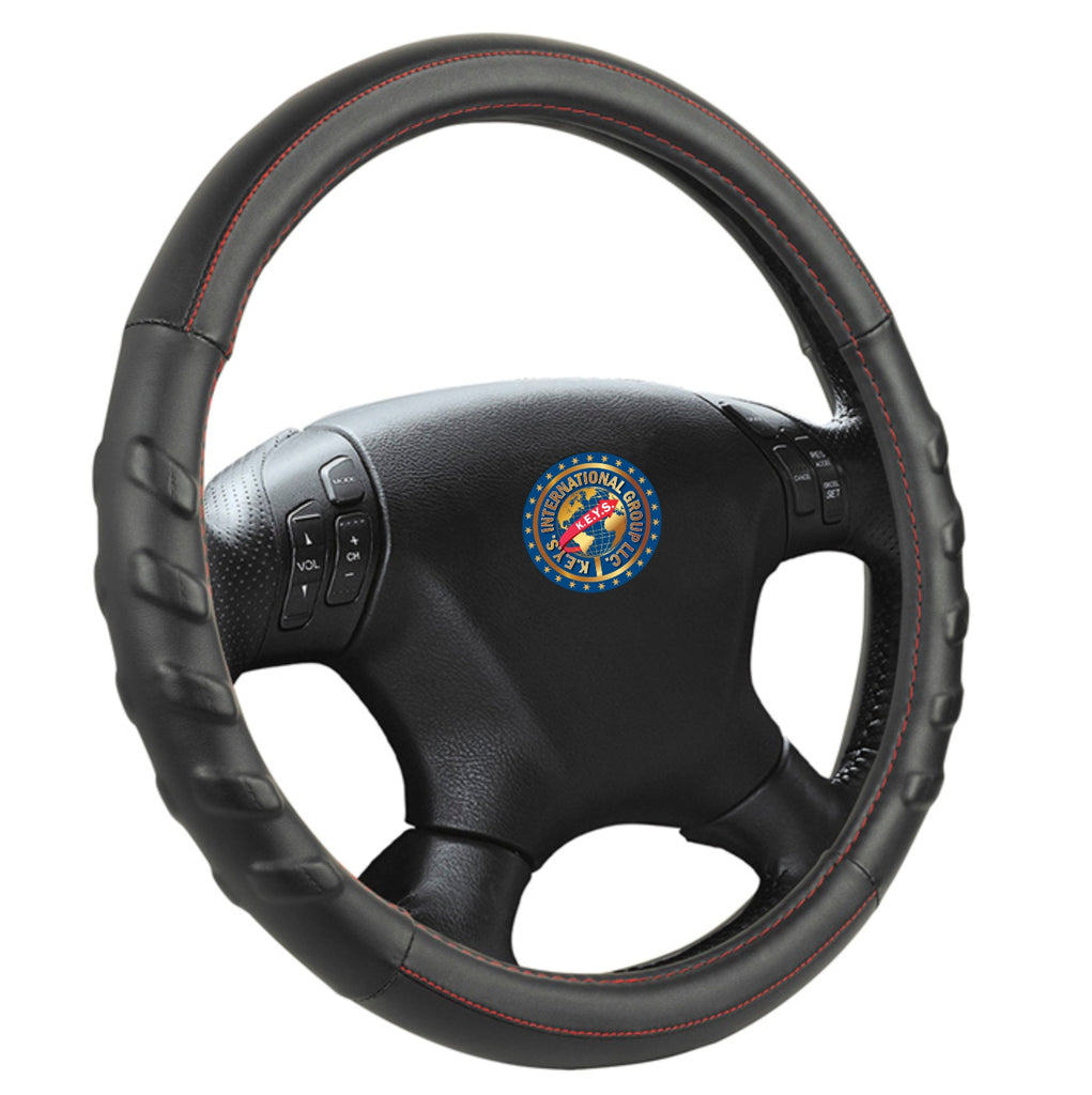 Steering Wheel Cover - BLACK & RED - KEYSL1031