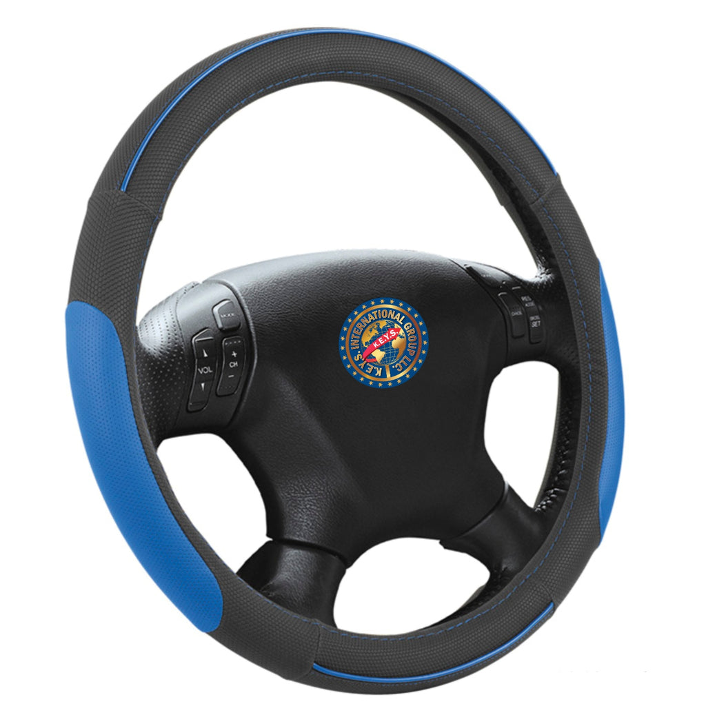 Steering Wheel Cover - BLUE & BLACK - KEYSL1048
