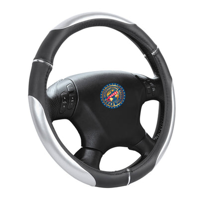 Steering Wheel Cover - SILVER, BLACK & CHROME - KEYSL1051