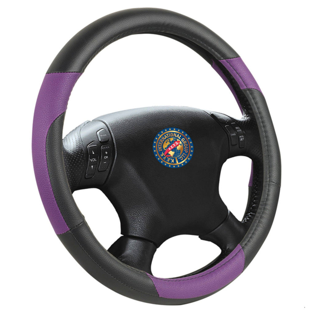 Steering Wheel Cover - PURPLE & BLACK - KEYSL1058